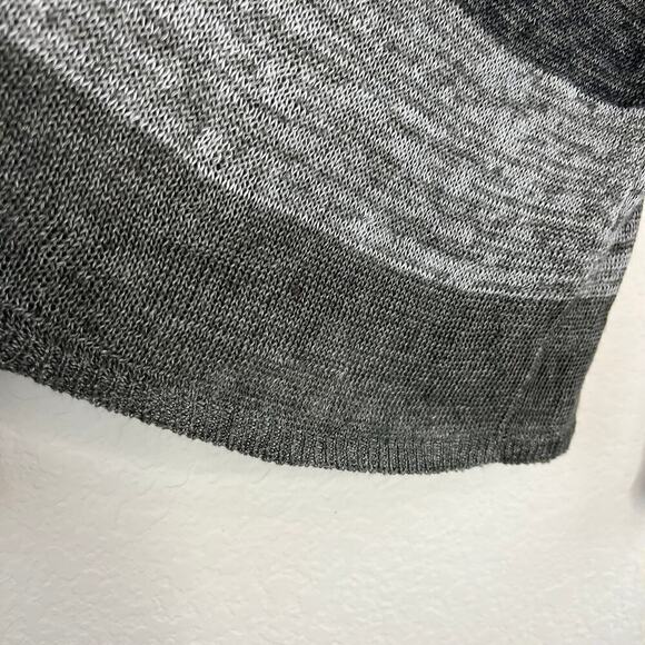 Eileen Fisher Linen Open Knit Grey Striped Sweater Size XS Fisherman Lagenlook - Picture 4 of 6